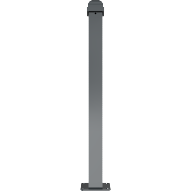 Ornamental bollard | steel tube 70 x 70 mm | series 473B | stationary, to be fixed by plugswith base plate 100 x 150 mm | without lock | with 1 eyelet